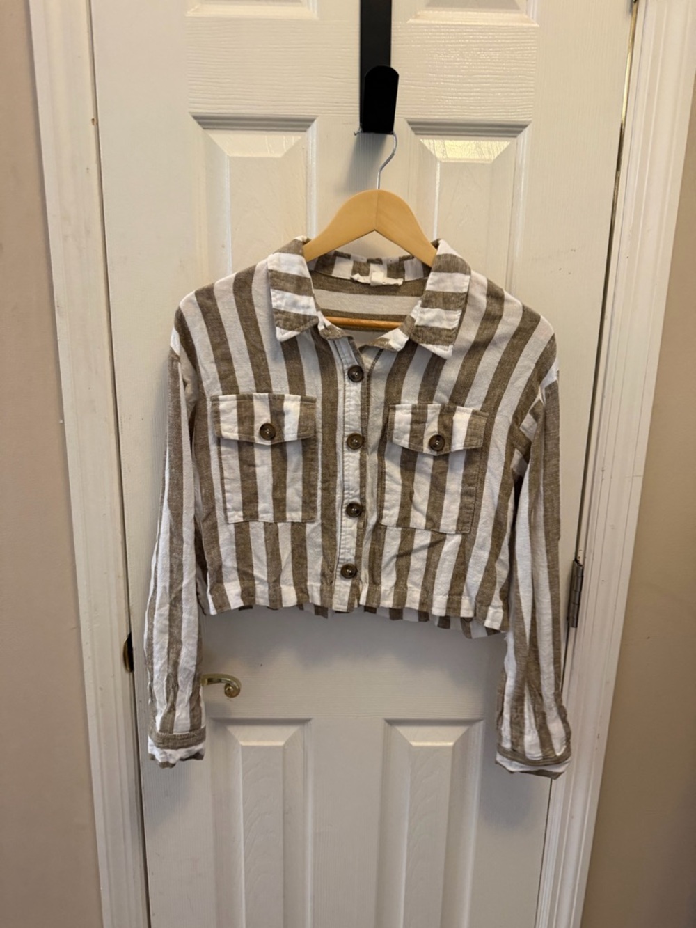 Love Tree Striped Cropped Top